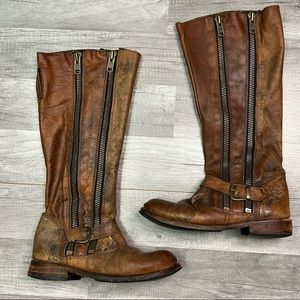 Bed Stu Leather Brown Zipper Boots Size 7